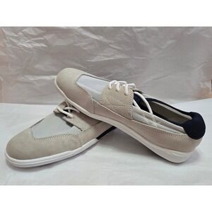 Lands End Women's Beige Mesh Suede Casual Boat Shoes Size 9